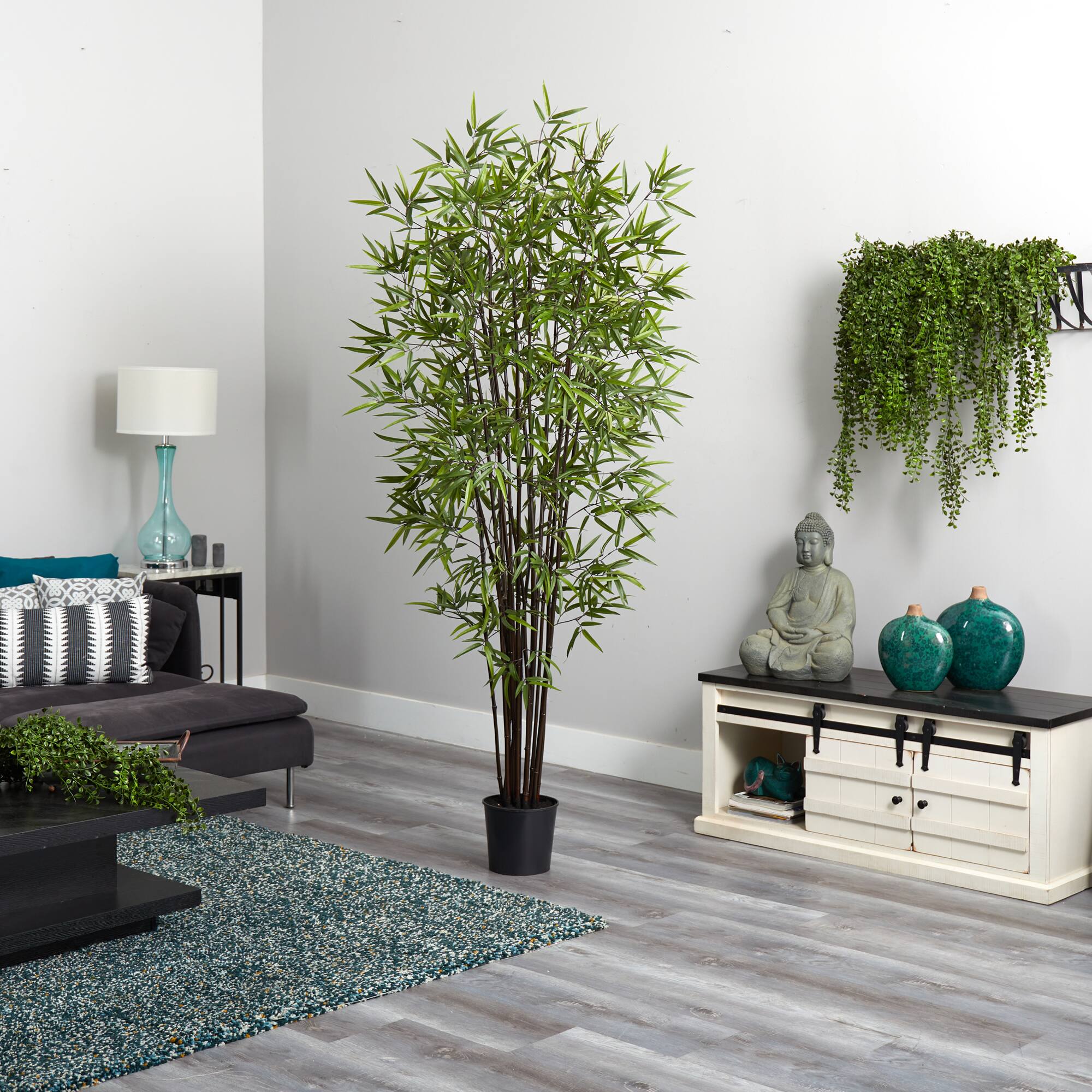 6.5ft. Potted Black Bamboo Silk Tree